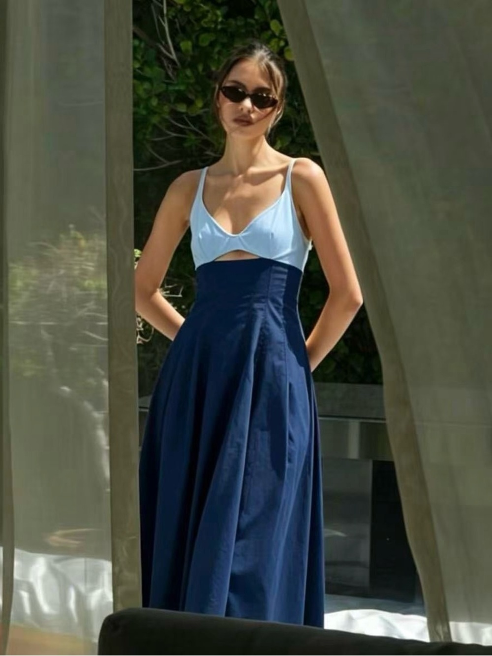 SIMKHAI NWOT Maddy cotton-blend poplin midi dress - Picture 2 of 11